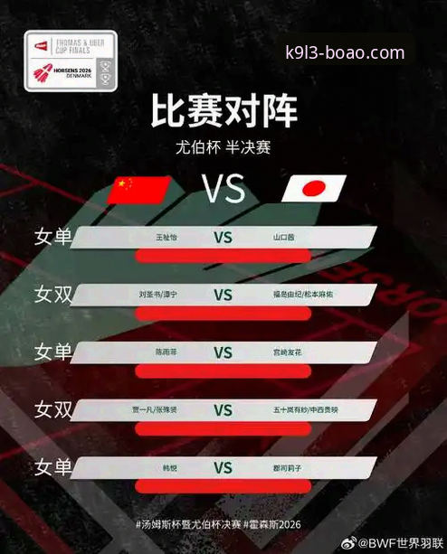 尤伯杯半决赛观赛必备知识：博澳K9L3玩法2026最新版本带你回顾中国队精彩瞬间